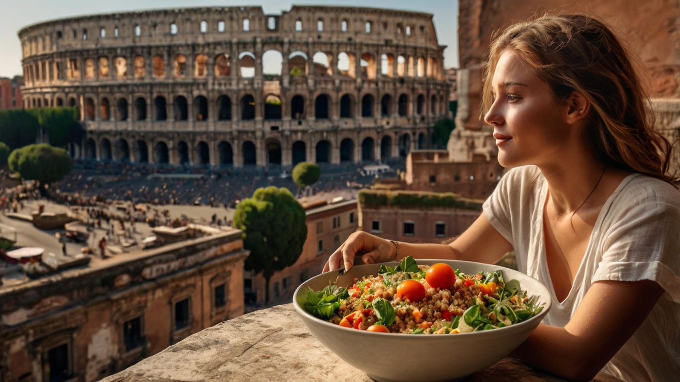 Piatto gourmet sano e bilanciato